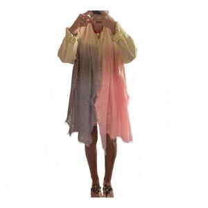 NEW BAJRA women's cashmere scarf in grey/pink/ivory